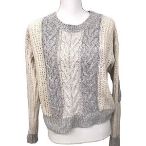 Anthropologie Sleeping on Snow Small Chenille Cable Chunky Knit Sweater